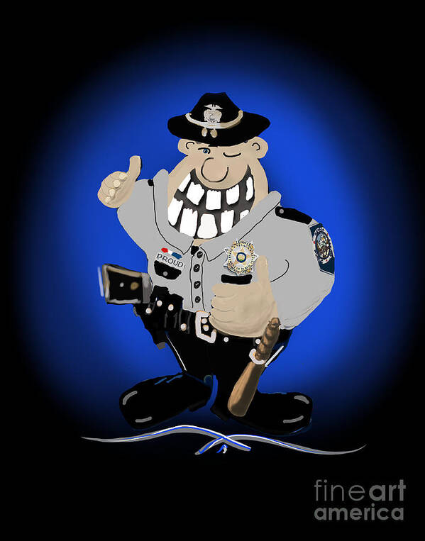 Police Art Print featuring the digital art State Trooper by Doug Gist