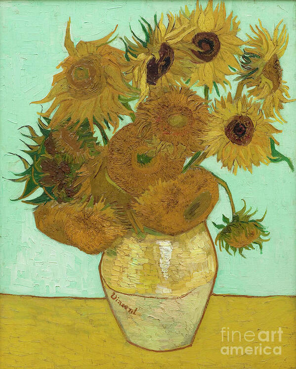 Van Gogh Sunflowers Art Print featuring the painting Sunflowers, 1888 by Vincent Van Gogh by Vincent Van Gogh