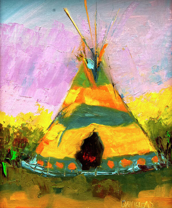 Western Art Art Print featuring the painting Tequila Tepee by Diane Whitehead