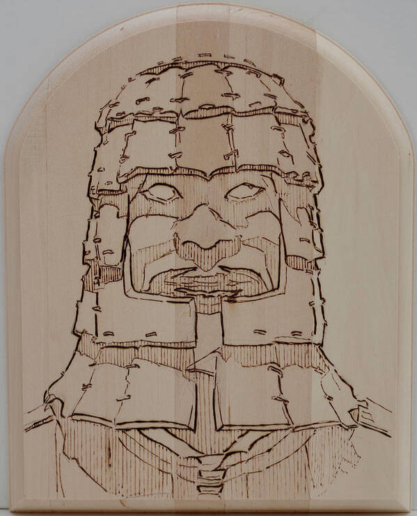 Pyrography Art Print featuring the pyrography Terracotta Warrior - Unearthed by Sean Connolly