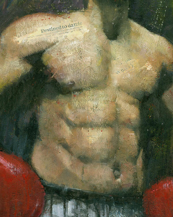 Male Art Print featuring the painting The Boxer by Steve Mitchell