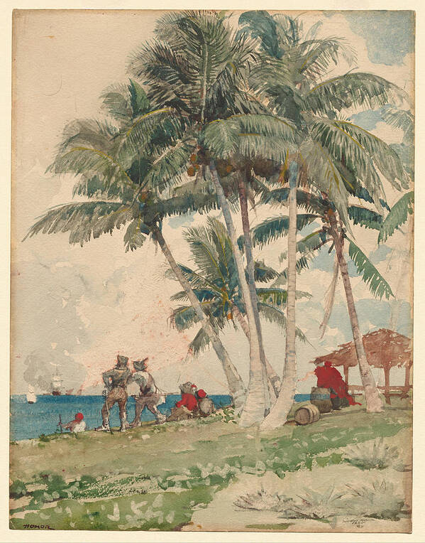 Winslow Homer Art Print featuring the drawing The Buccaneers by Winslow Homer