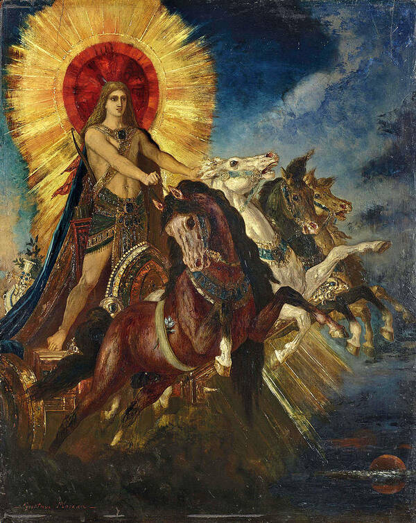 Gustave Moreau Art Print featuring the painting The chariot of Apollo or Phoebus-Apollo by Gustave Moreau