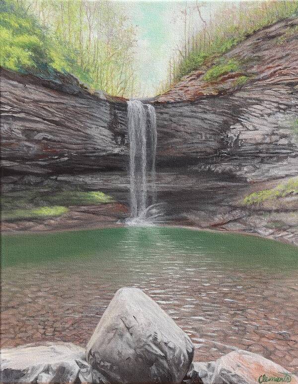 North Carolina Art Print featuring the painting The fall of water by Barbara Barber