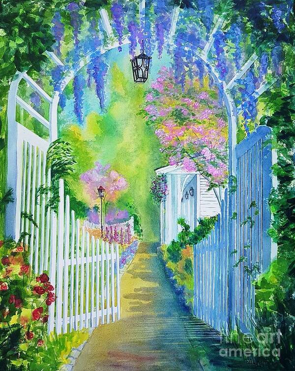 Landscape Art Print featuring the painting The Garden Gate by Petra Burgmann