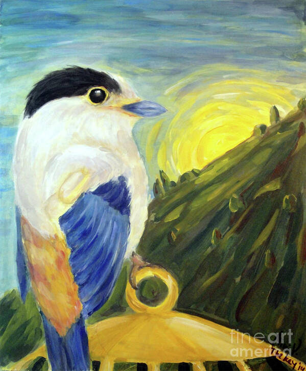 Bird Art Print featuring the painting The Key by Maria Langgle