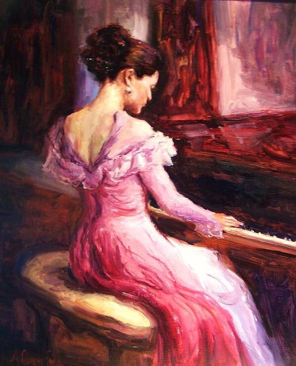 Impressionism Art Print featuring the painting The Pianist by Ashlee Trcka