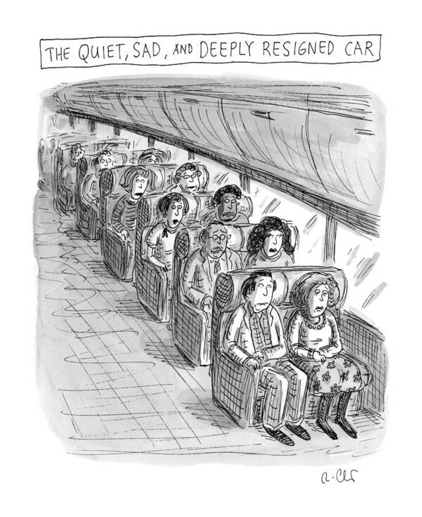 Captionless Art Print featuring the drawing The Quiet, Sad, and Deeply Resigned Car by Roz Chast