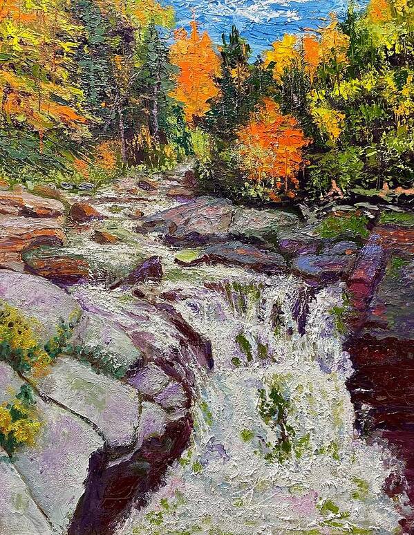 Oil Painting Art Print featuring the painting The Rushing Ammonoosuc by Mark Lore