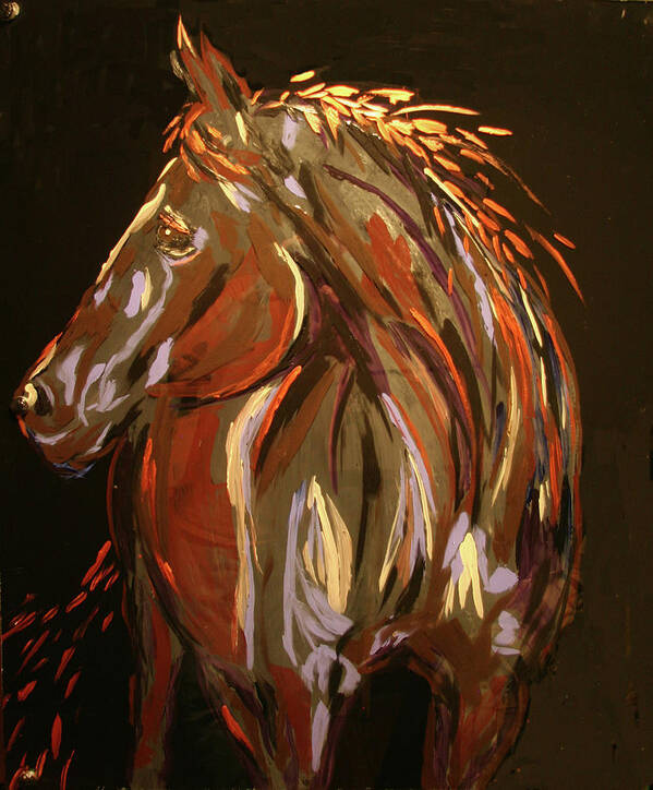 Horse Art Print featuring the painting The Sentenial by Marilyn Quigley