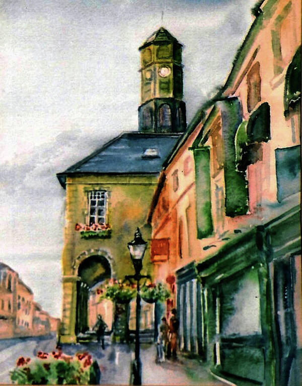 The Tholsel Art Print featuring the painting The Tholsel Town Hall Kilkenny by Trudi Doyle