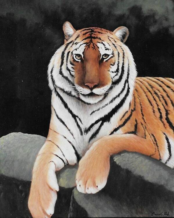 Tiger Art Print featuring the painting The Tiger King by Gerry High