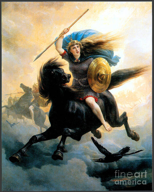 Valkyrie Art Print featuring the painting The Valkyrie 1869 by Peter Nicolai Arbo