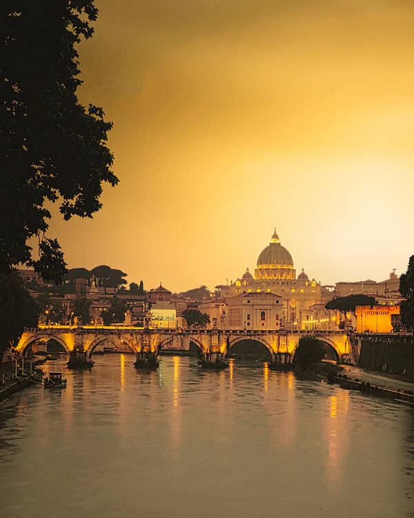 Sunset Art Print featuring the photograph The Vatican at Sunset by Robert Bellomy