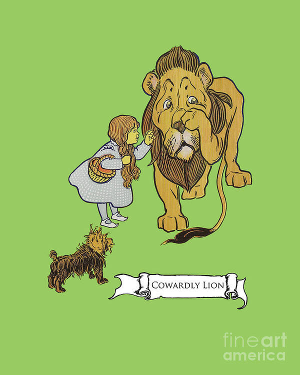 The Wizard Of Oz Art Print featuring the digital art The wizard of oz Dorothy and the Cowardly Lion by Madame Memento