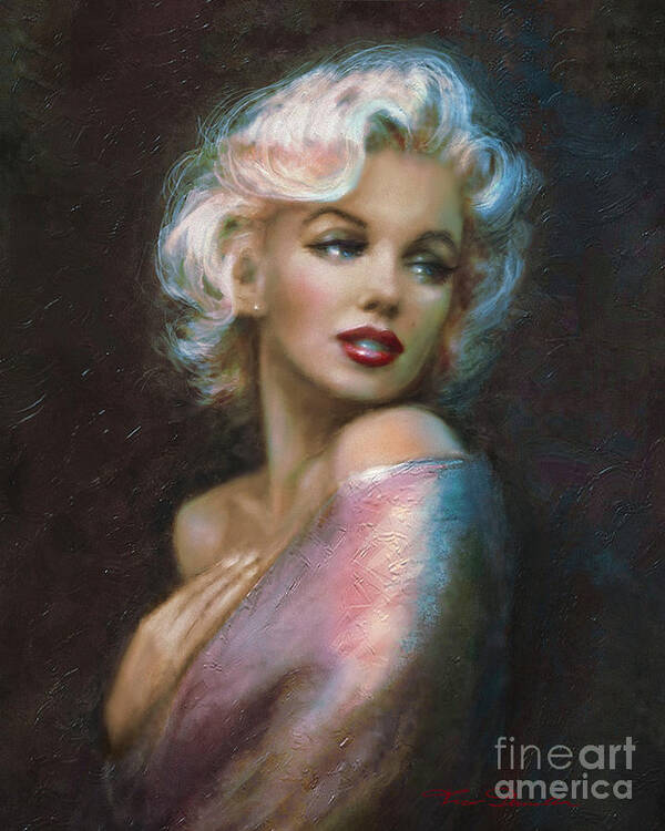 Marilynmonroe Art Print featuring the painting Theo's Marilyn WW Blue by Theo Danella