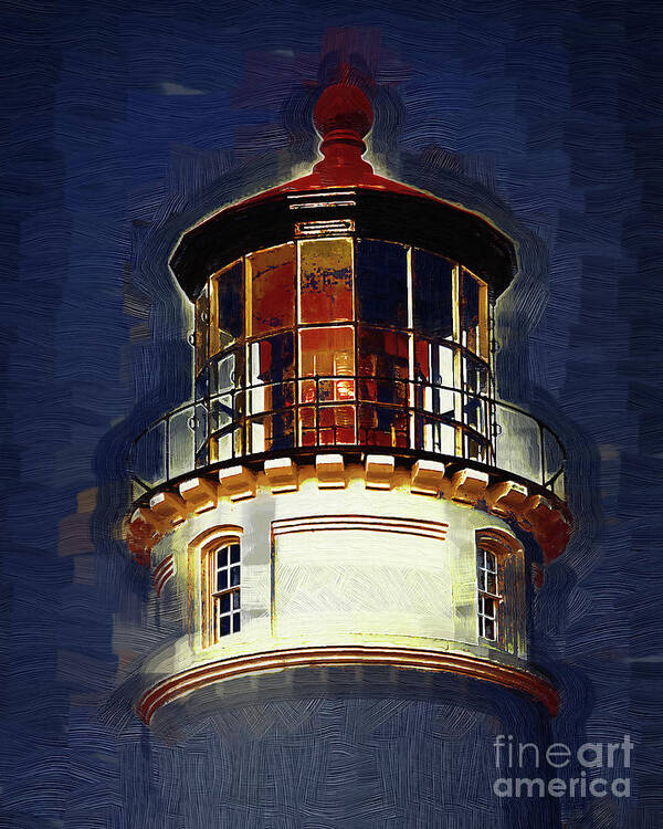 Umpqua-lighthouse Art Print featuring the digital art Umpqua Lighthouse in Gothic by Kirt Tisdale
