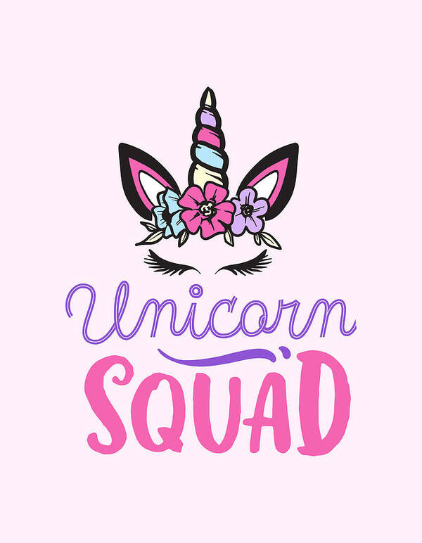 Unicorn Art Print featuring the digital art Unicorn Squad by Matthias Hauser