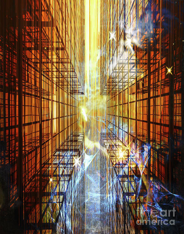 Abstract Art Print featuring the photograph Urban Lights by Deb Nakano