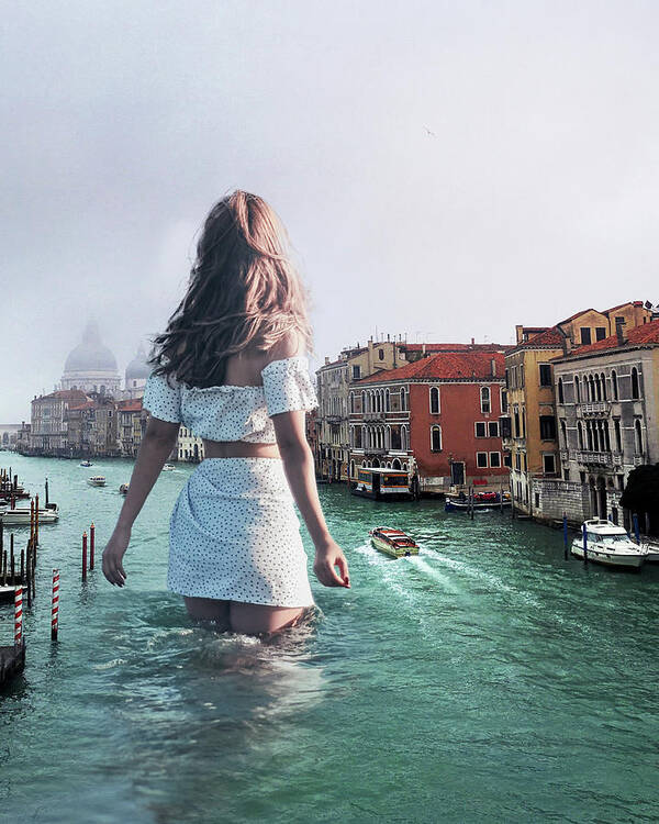Digitalart Art Print featuring the digital art Venice Giant by Swissgo4design