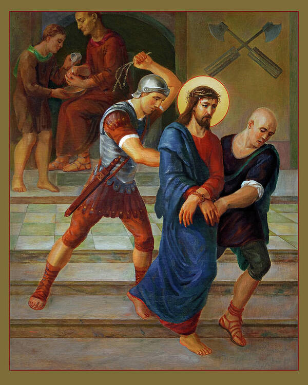 Altar Art Print featuring the painting Via Dolorosa - Stations Of The Cross - 1 by Svitozar Nenyuk