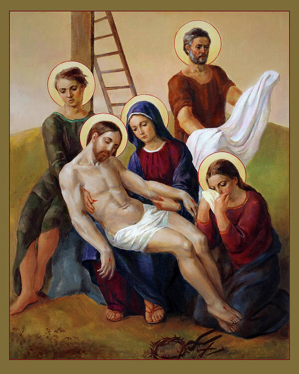 Via Dolorosa Art Print featuring the painting Via Dolorosa - Way Of The Cross - 13 by Svitozar Nenyuk