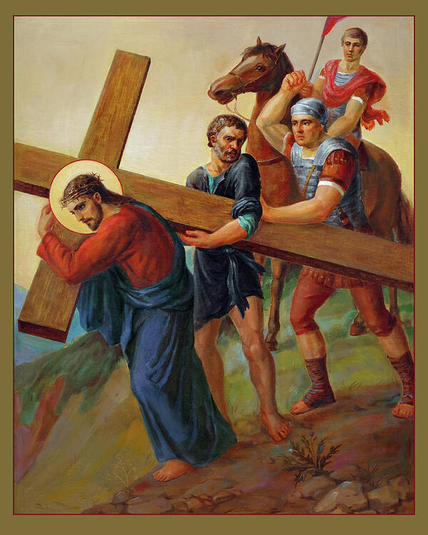 Via Dolorosa Art Print featuring the painting Via Dolorosa - Way Of The Cross - 5 by Svitozar Nenyuk