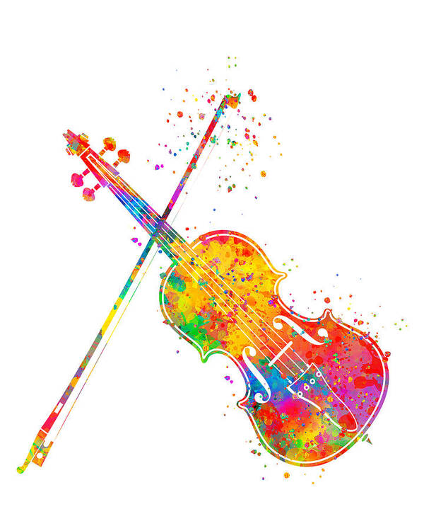 Violin Art Print featuring the painting Violin Art by Zuzi 's