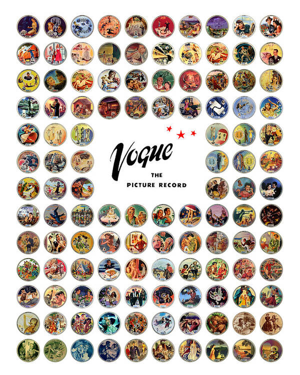 Vogue Picture Record Art Print featuring the digital art Complete Vogue Picture Records by Studio B Prints