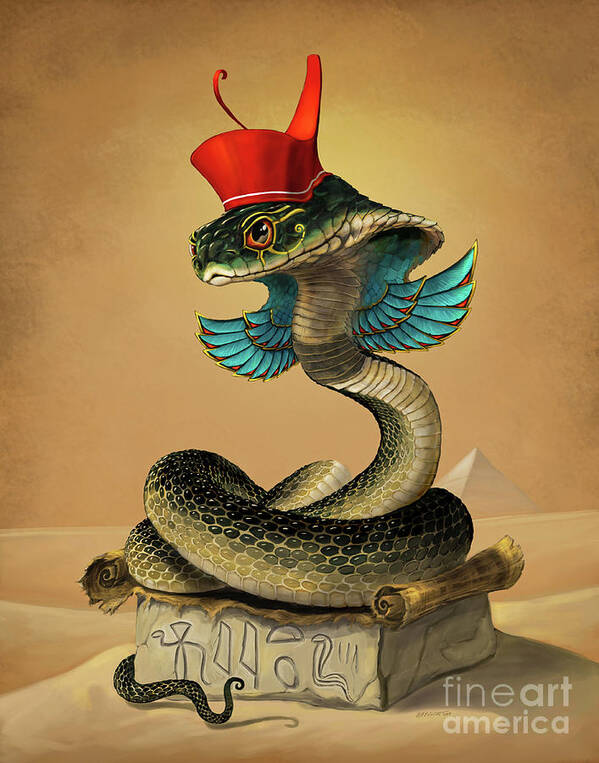  Cobra Art Print featuring the digital art Wadjet Egyptian God by Stanley Morrison
