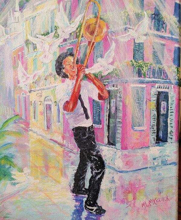 Nola Art Print featuring the painting When the Saints Go Marchin' In by ML McCormick