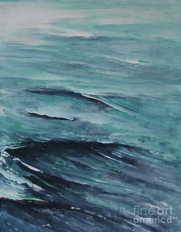 Seascape Art Print featuring the painting Wild Sea II by Jane See