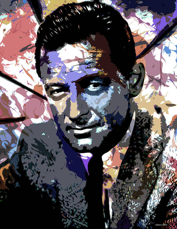 William Holden Art Print featuring the digital art William Holden psychedelic portrait by Movie World Posters