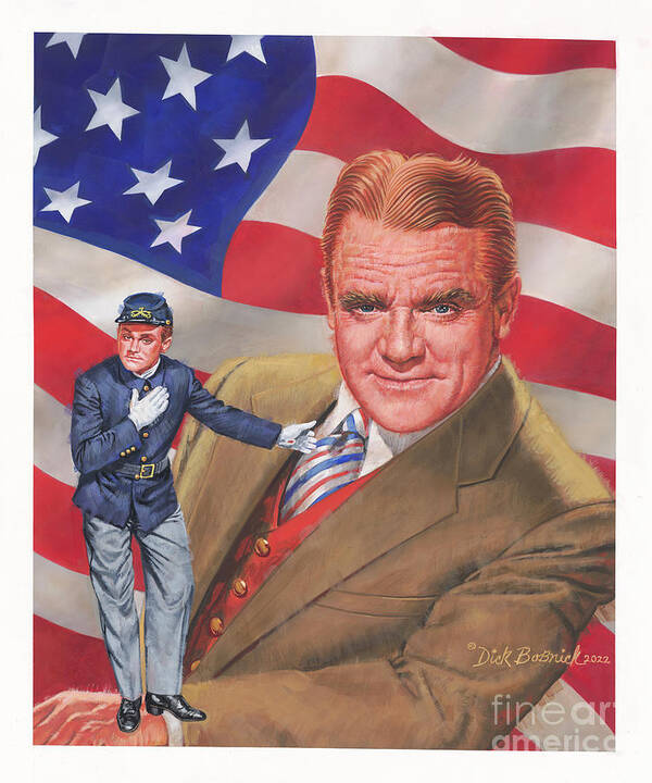 Portrait Art Print featuring the painting Yankee Doodle Dandy - James Cagney by Dick Bobnick