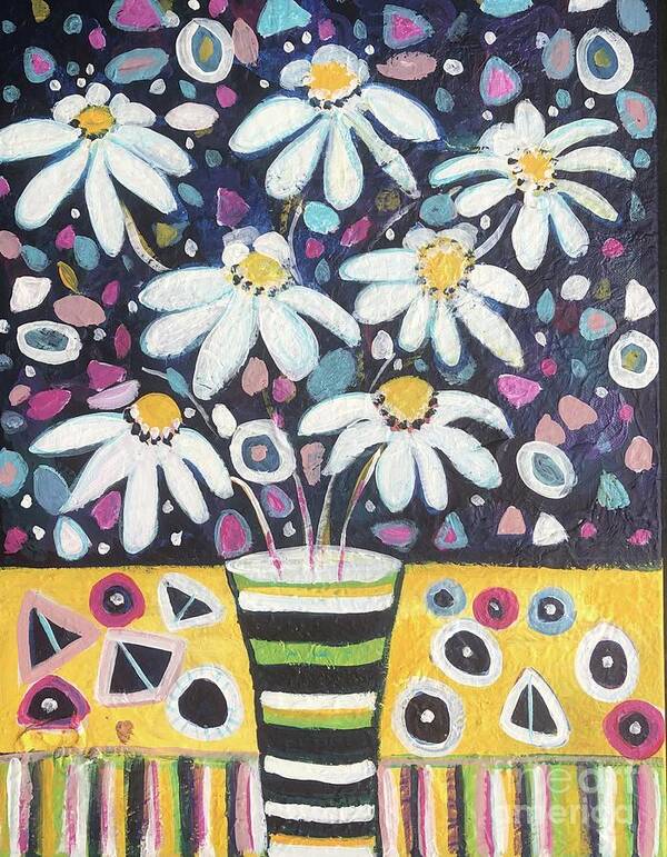Daisy Art Print featuring the painting You Only Have One Life by Jacqui Hawk