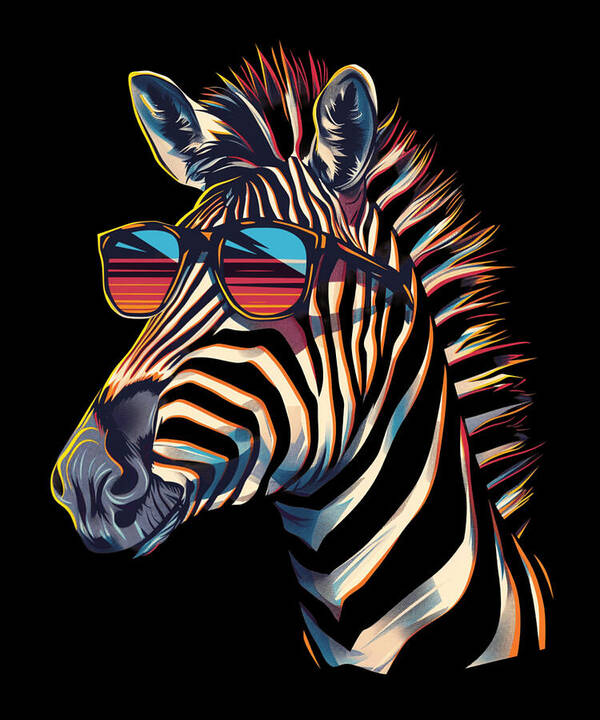 Animal Art Print featuring the digital art Zebra Adaptation Evolution by Lotus-Leafal