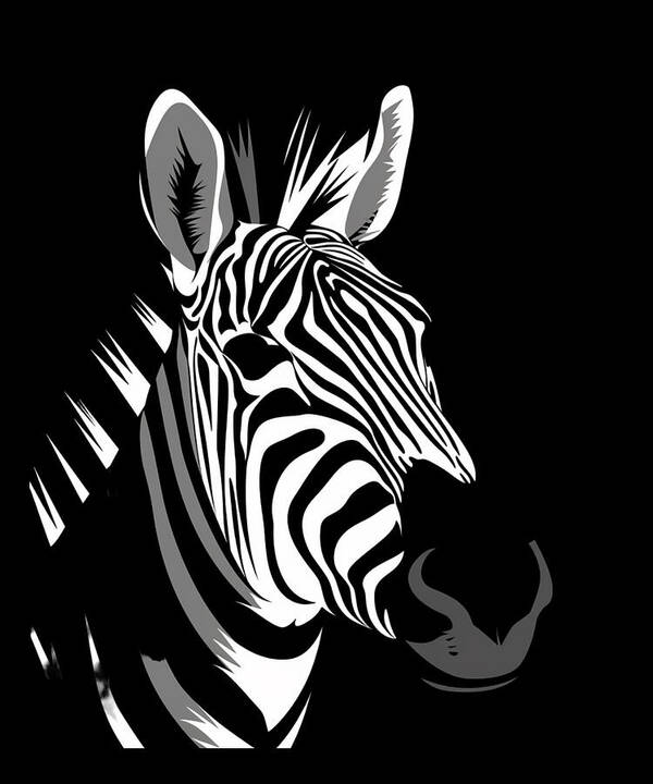 Animal Art Print featuring the digital art Zebra Genetic Mapping by Lotus-Leafal