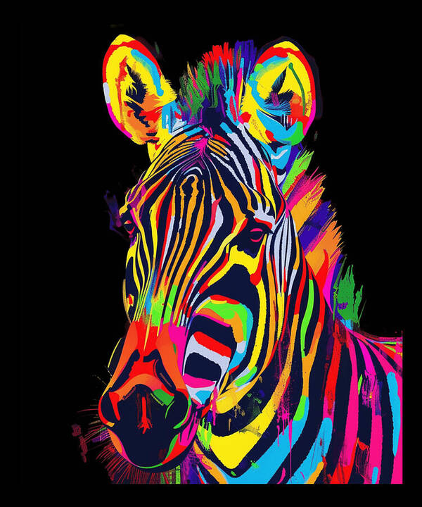 Animal Art Print featuring the digital art Zebra Genetic Studies by Lotus-Leafal