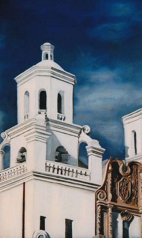 Church Art Print featuring the painting White Dove by Jack Atkins