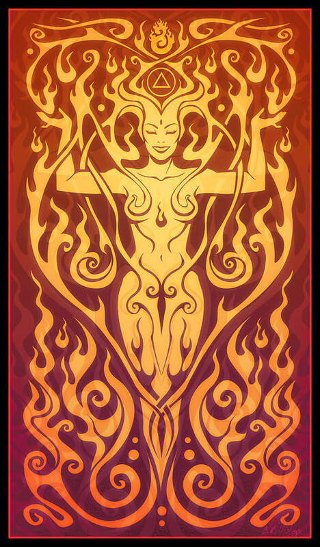 Goddess Art Print featuring the digital art Fire Spirit #1 by Cristina McAllister