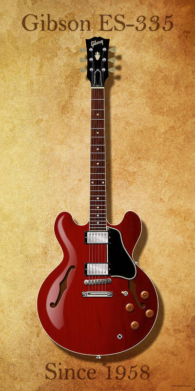 Es-335 Art Print featuring the digital art Gibson ES-335 Since 1958 by WB Johnston
