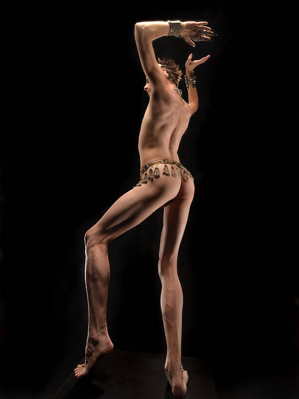 Slim Male Art Print featuring the photograph 6493 Elegant Slim Male Nude Dancing With Jewelry by Chris Maher