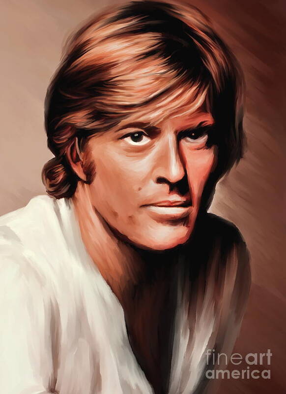  Robert Art Print featuring the painting Robert Redford by Andrzej Szczerski