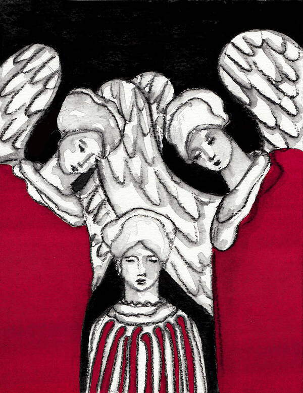 Angel Art Print featuring the painting Keepers No 11 #1 by Milliande Demetriou