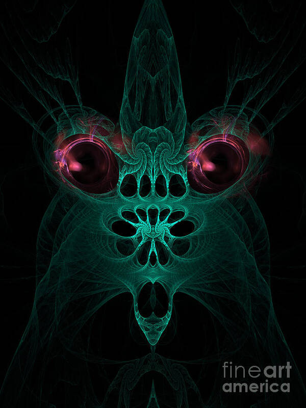 Alien Art Print featuring the digital art Abstract artistic scary creature #1 by Indian Summer