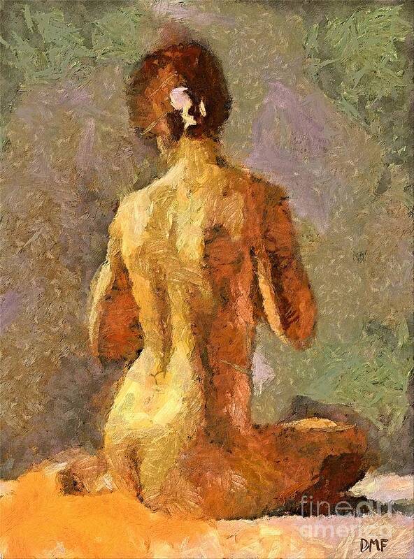 Nude Art Print featuring the painting After a bath #2 by Dragica Micki Fortuna
