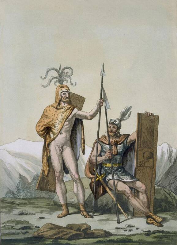 Ancient Celtic Warriors Dressed Poster by Italian School - Fine Art America