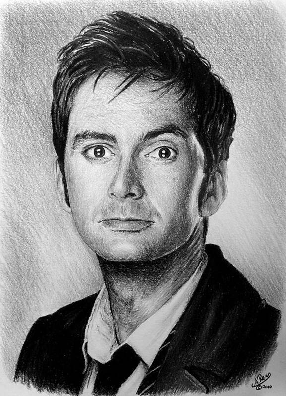 David Tennant Art Print featuring the drawing David Tennant #1 by Andrew Read
