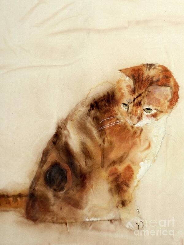 Cat Art Print featuring the painting George #1 by Hazel Millington