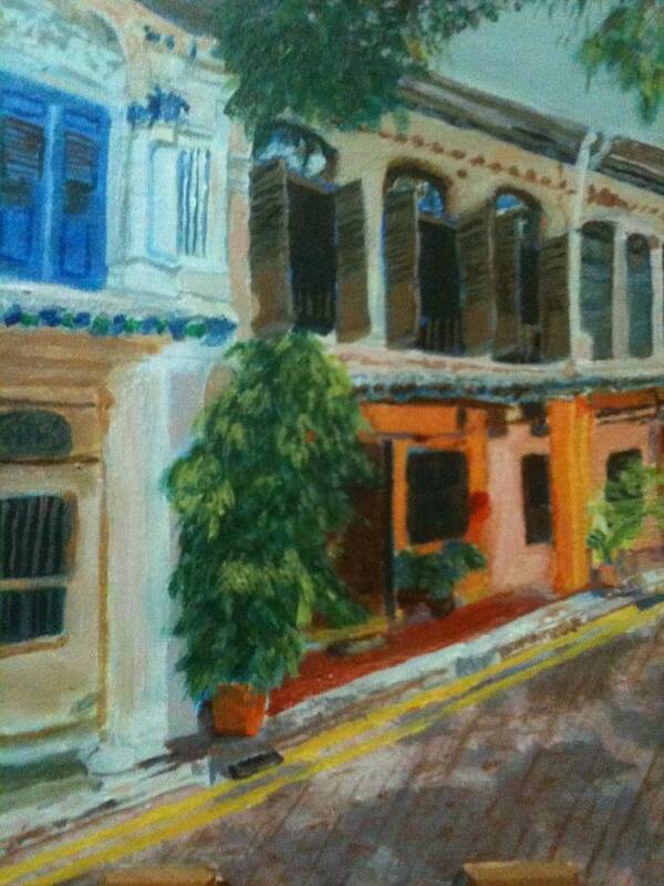 Peranakan House Art Print featuring the painting Peranakan House by Belinda Low